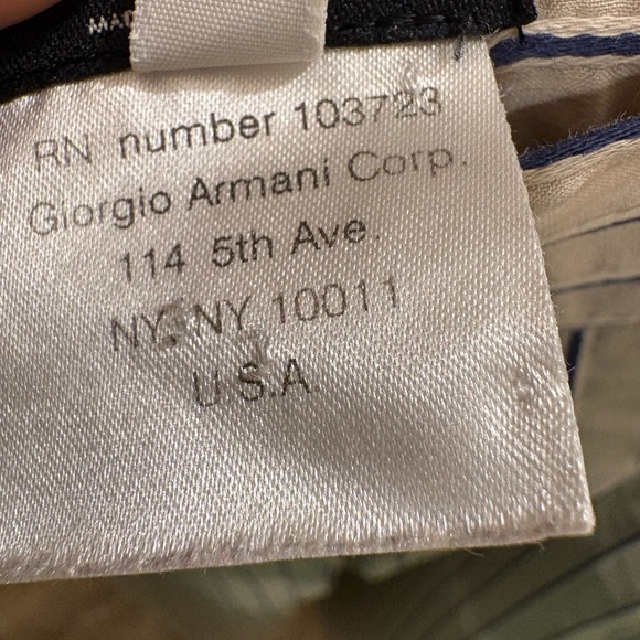 Vintage Giorgio Armani Ramie Silk Striped Wide Leg Trousers Pants Women’s 6-8 - Picture 15 of 16